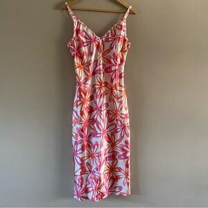 Vtg. United Colors Of Benetton Women’s Floral Long Silky Zip Slip Dress Size 4